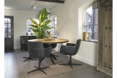 STEEL Round dining table 140 x 140 x 76 cm