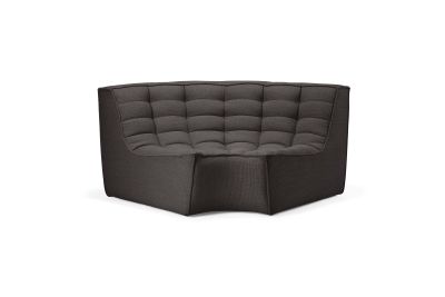  ETHNICRAFT N701 SOFA-ROUND CORNER-DARK GREY 120