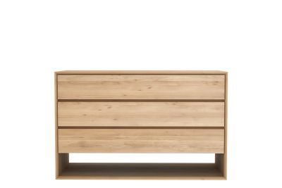 ETHNICRAFT OAK NORDIC CHEST OF DRAWERS - 3 DRAWERS
