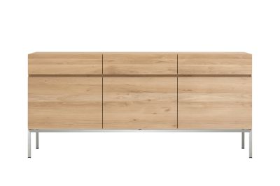 ETHNICRAFT OAK LIGNA SIDEBOARD 3 DOORS-3 DRAWERS