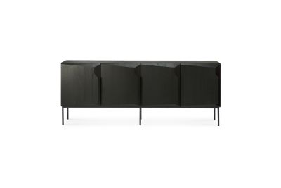 ETHNICRAFT BLACK OAK STAIRS SIDEBOARD-4 DOORS 200