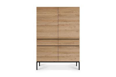 ETHNICRAFT OAK LIGNA CUPBOARD 4 DOORS-2 DRAWERS