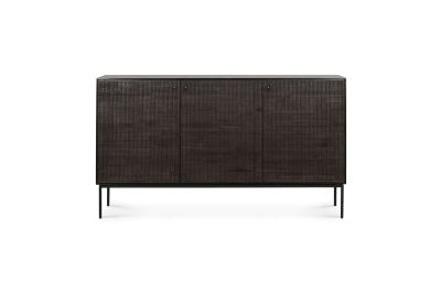ETHNICRAFT DARK TEAK GROOVES SIDEBOARD-3 DOORS 