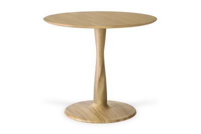 ETHNICRAFT OAK TORSION ROUND DINING TABLE 90x90x76