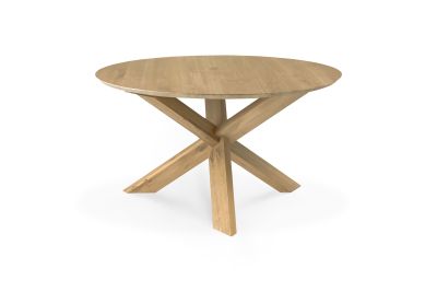 ETHNICRAFT OAK TORSION ROUND DINING TABLE 127x127