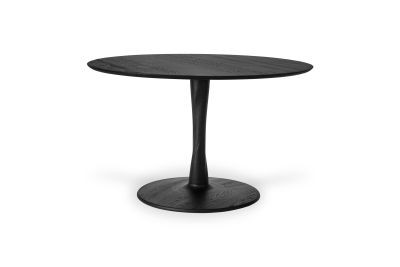 ETHNICRAFT BLACK OAK TORSION ROUND DINING TABLE 