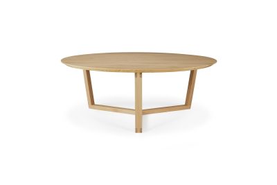 ETHNICRAFT OAK TRIPOD ROUND COFFEE TABLE 96x96x36