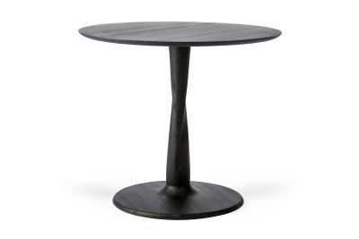ETHNICRAFT BLACK OAK TORSION ROUND DINING TABLE 90