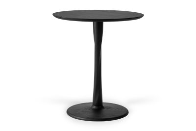 ETHNICRAFT BLACK OAK TORSION ROUND DINING TABLE 70
