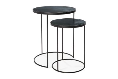 ETHNICRAFT NESTING SIDE TABLE SET OF 2 - CHARCOAL