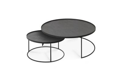  ETHNICRAFT TRAY ROUND COFFEE TABLE SET D93xH38