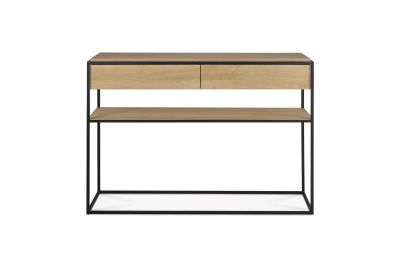 ETHNICRAFT OAK MONOLIT CONSOLE 2 DRAWERS 122x40x85