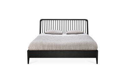 ETHNICRAFT BLACK OAK SPINDLE BED(WITHOUT SLATS)160