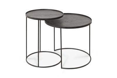 ETHNICRAFT ROUND TRAY SIDE TABLE - SET - S/L