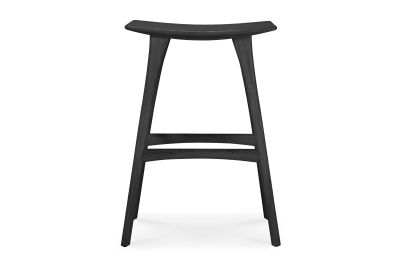 ETHNICRAFT BLACK OAK OSSO BAR STOOL 57x33x80
