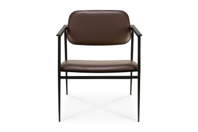 ETHNICRAFT DC LOUNGE CHAIR - CHOCOLATE LEATHER