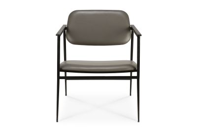 ETHNICRAFT DC LOUNGE CHAIR - OLIVE GREEN LEATHER