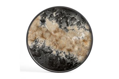 ETHNICRAFT ORGANIC TRAY - GLASS - BLACK - 48x48x4