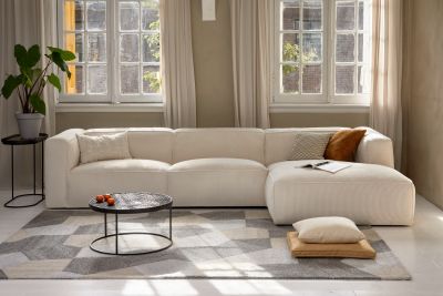 INDIAN SUMMER | HOEKBANK| LONGCHAIR |RIBCORD-CREAM