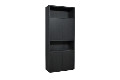 EBK092	 Vakkenkast eiken rustiek PUUR/DUNE 4drs 2vaks dubbelwandig 4cm/ kast 1deel 230x100x40