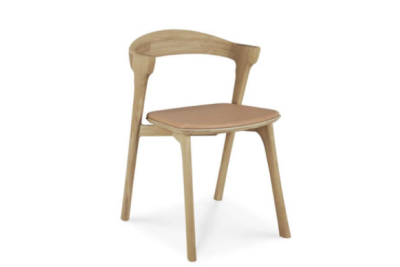Bok dining chair - varnished oak - Sienna leather