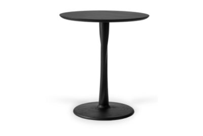 Torsion dining table varnished oak black round