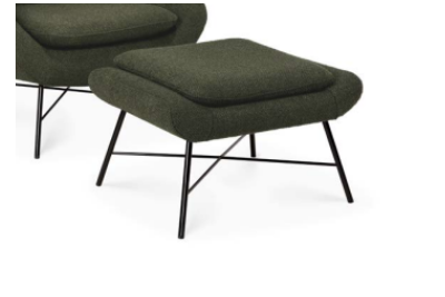 Barrow footstool - Pine Green fabric