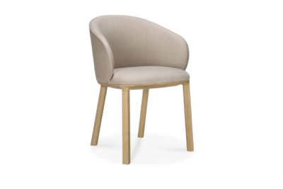 Unda dining chair - varnished oak - Salt fabric