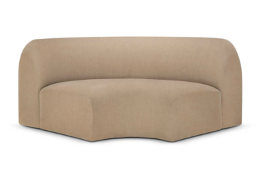 Bulky modular sofa Light Sepia fabric 90° round