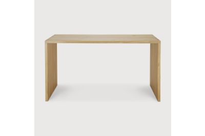 U DESK - VARNISHED OAK - RECTANGULAR - WITH CABLE 