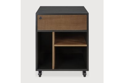 OSCAR DRAWER UNIT - VARNISHED TEAK - BLACK