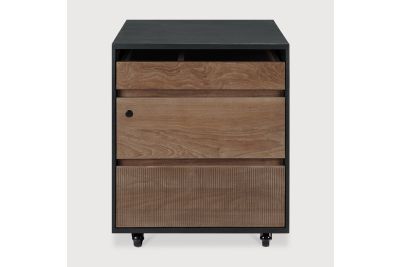 OSCAR DRAWER UNIT - VARNISHED TEAK - BLACK