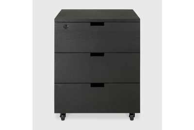 BILLY DRAWER UNIT - VARNISHED OAK - BLACK 