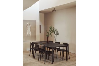 TEAK DARK-BROWN VARNISHED BOK DINNING 180X90 CM