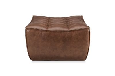 N701 FOOTSTOOL - CHESTNUT LEATHER 70 X 70 X 43 20294