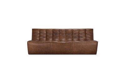 N701 MODULAR SOFA - CHESTNUT LEATHER - 3 SEATER 210 X 91 X 76 20291