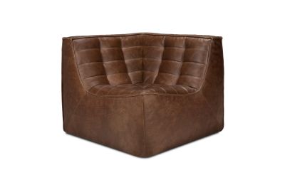 N701 MODULAR SOFA - CHESTNUT LEATHER - 90° SQUARE CORNER 91 X 91 X 76 20292