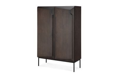 STAIRS CUPBOARD - VARNISHED OAK - BROWN - 2 DOORS 100 X 46 X 150 50441