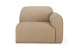 Bulky modular sofa Light Sepia fabric end seat L