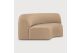 Bulky modular sofa Light Sepia fabric 90° round