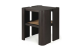 Panel side table varnished teak dark brown