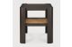 Panel side table varnished teak dark brown