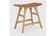 OSSO STOOL - VARNISHED OAK - COGNAC LEATHER 