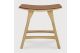 OSSO STOOL - VARNISHED OAK - COGNAC LEATHER 