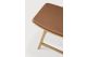 OSSO STOOL - VARNISHED OAK - COGNAC LEATHER 