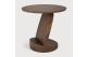 OBLIC SIDE TABLE - VARNISHED TEAK - BROWN - ROUND 