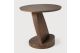 OBLIC SIDE TABLE - VARNISHED TEAK - BROWN - ROUND 