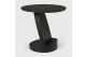 OBLIC SIDE TABLE - VARNISHED TEAK - BROWN - ROUND 