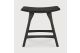 OSSO STOOL - VARNISHED OAK - BLACK - BLACK LEATHER