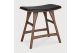 OSSO STOOL - VARNISHED OAK - BROWN - BLACK LEATHER